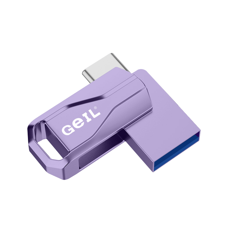 GEIL 128GB USB3.1 Type-C Dual-Use OTG Flash Drive for Phones And Computers, High-Speed Read 150MB/s, Compatible with GP200 Series in Dreamy Purple
