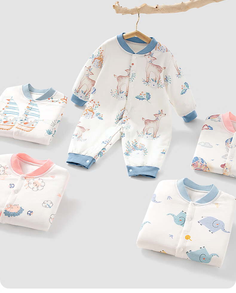 Beitaisi Baby Clothes Spring And Autumn Long-Sleeve Bodysuit, Pure Cotton Newborn Onesie, for Boys And Girls, Early Spring Outfit Pajamas 54