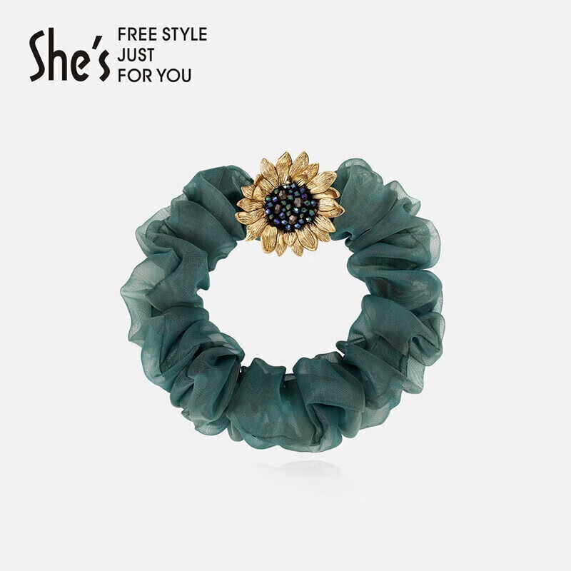 She's Headpiece, Van Gogh Sunflower Handmade Beaded Crystal-Like Hair Tie, Birthday Gift for Girlfriend