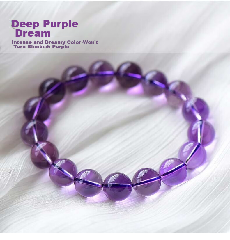 Yuyouqing [Passing The Exam Transfer] Natural Amethyst Bracelet for Men And Women, Emotional Stability Wisdom Wealth-Attracting Beaded Bracelet, Gift for Boyfriend Girlfriend 5