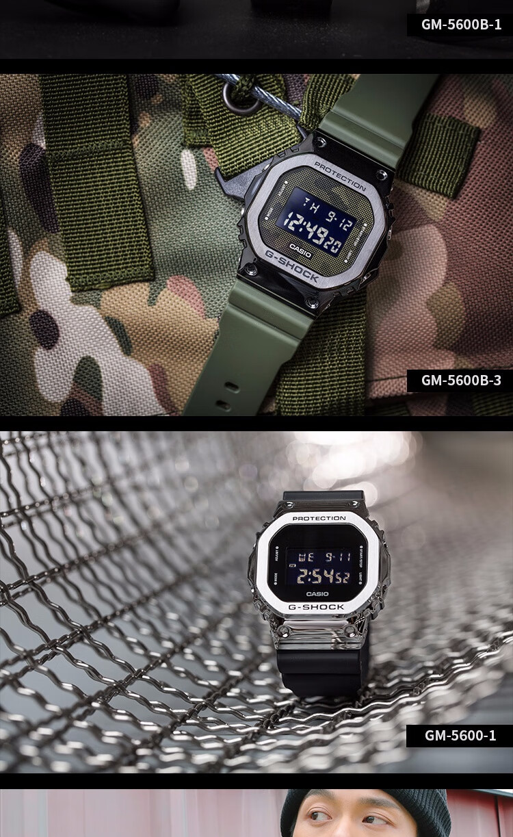 CASIO G-SHOCK Men's Small Square Classic Sports Digital Watch Gift Box GM-5600B-1 8