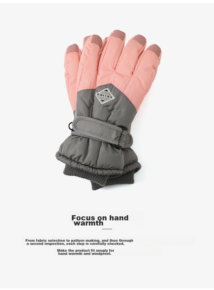 MISSION UV Women's Ski Gloves, Thickened And Fleece-Lined for Winter, Windproof, Cold-Resistant, Water-Repellent, Suitable for Cycling in Autumn And Winter, Touchscreen Compatible, Warm Gloves 3