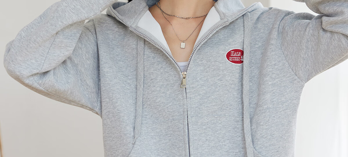 Halo Queen Hoodie Jacket for Women, Spring And Autumn, with Hood And Zipper Pockets, Loose-Fitting Fashion Casual Outerwear, New Product H143W1010 45