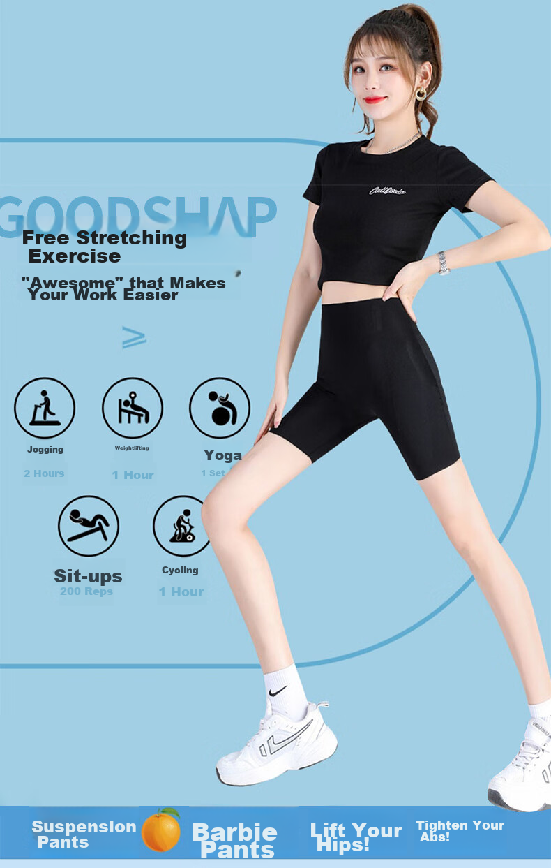 LangSha High-Waisted Tummy Control And Butt-Lifting Shorts for Women, Thin Seamless Shark-Shaped Floating Safety Shorts, Knee-Length Undershorts 10