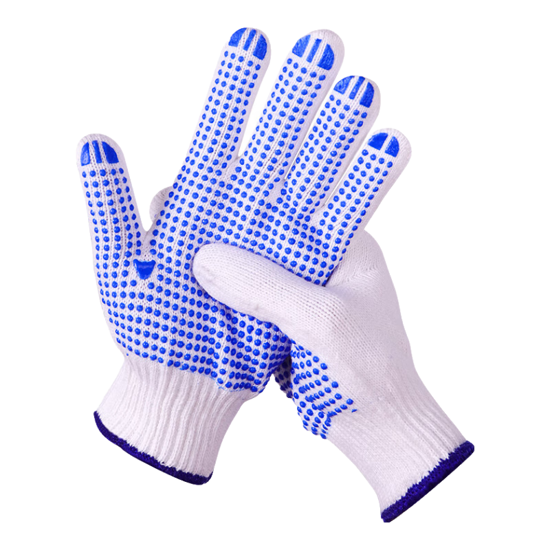 BAIGE Dotted Cotton Work Gloves, Non-Slip Thickened Wear-Resistant Construction Site Protective Gloves, 60 Pairs, CW688685