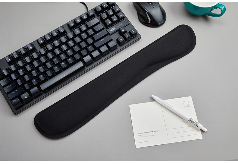 CAPERE Keyboard Wrist Rest, Slow Rebound Large Hand Support Wrist Pad, Comfortable Computer Office Wrist Cushion, Black H221, 420x85x25mm 9