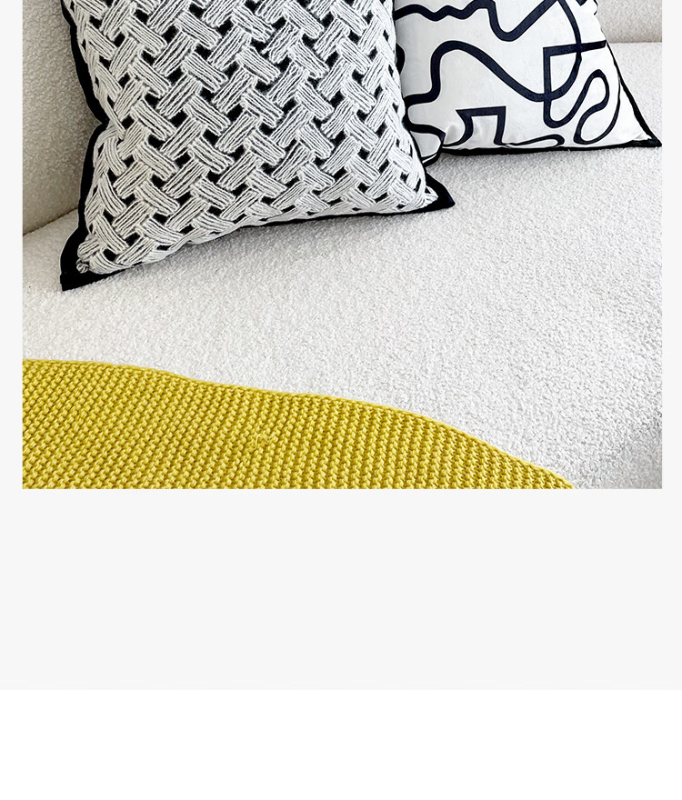 Fanyejia Cream-Colored Sofa Cushion Cover, Living Room Decorative Pillowcase, Bedside Backrest Cover, Plush Pillowcase for Bed 9