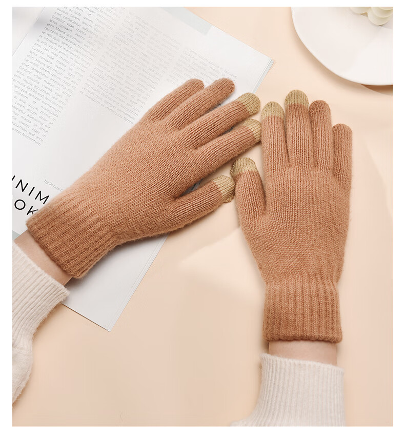 TUCANO Men's Wool Touchscreen Gloves Thickened Warm Winter Cycling Driving Knitted Gloves Gift for Boyfriend 4