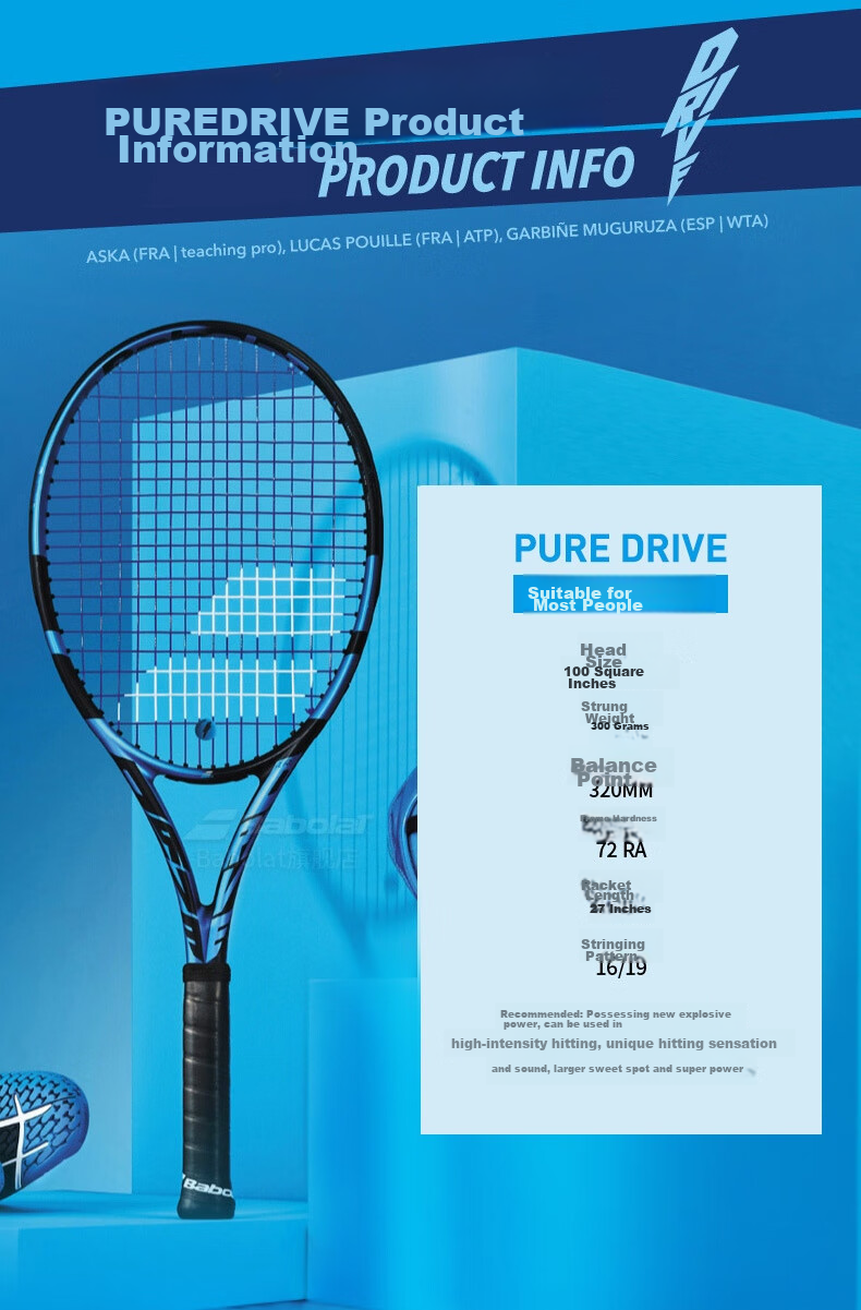 Babolat PURE DRIVE Professional Carbon Tennis Racket, Babolat 2025 Model PD, for Li Na And Wang Xinyu [Pre-Strung] 7