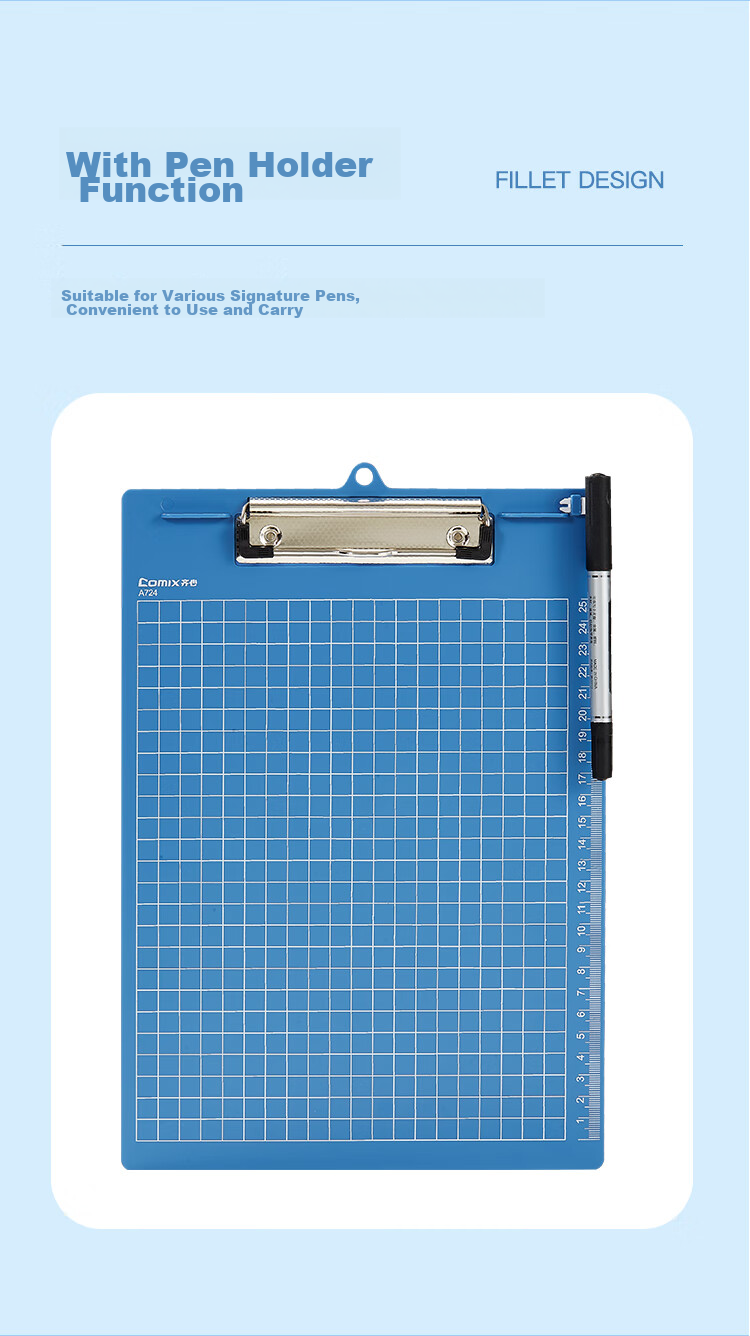 COMIX A4 Multi-Functional Writing Clipboard with Scale, Pad for Order Filling/Group Buying, Blue, A724 6