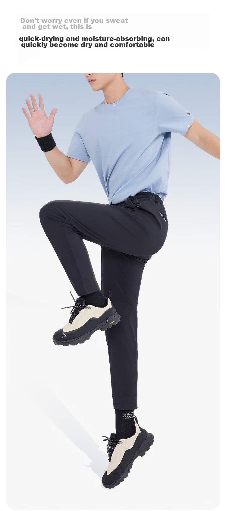 JD Original Men's Sports Pants, Quick-Dry Casual Trousers, High-Elastic Breathable Running Pants for Spring And Summer, Fitness Long Pants for Men, Black XL 6