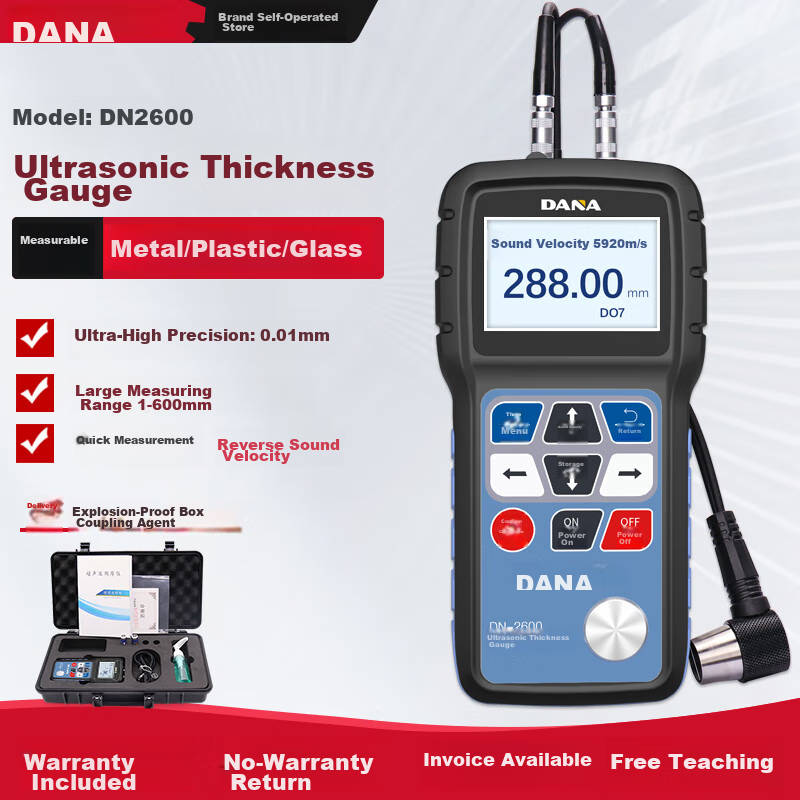 DANA Ultrasonic Thickness Gauge for Metal, Steel Plate, Glass And Plastic Thickness Measurement DN2800 Ultra-Thin Thickness Meter