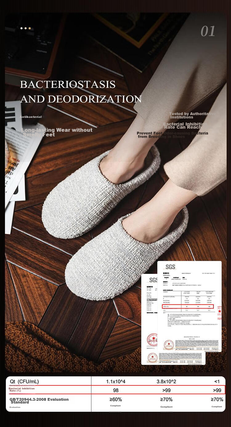 NEIBO [Super Comfortable] Latex Cotton Slippers, Women's Winter Indoor Home Shoes for Men, Soft Sole Non-Slip, Chanel-Style Black, Size 44 6