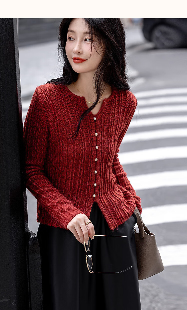 Dme [Mijingqingshu] Spring And Autumn Simple Style Sweater with Wool, Commuter Pullover Round Neck, Concealing Comfortable Knit Top for Wome 23