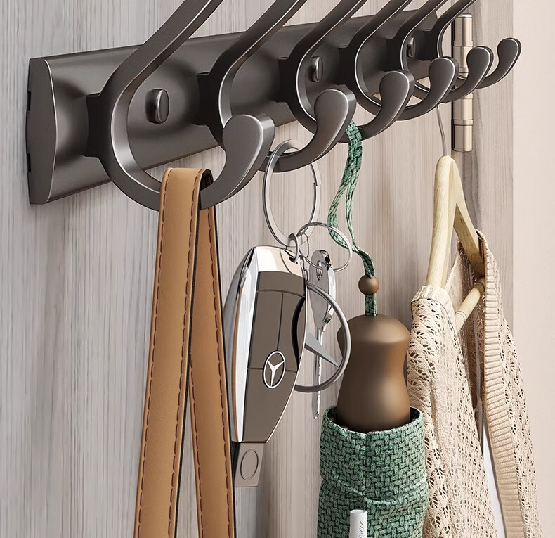 Bahainiao [Double-Layer Hooks] Coat Hanger, Clothes Hook, Entrance Door Back Wall Coat And Hat Rack, No Drilling Required 3
