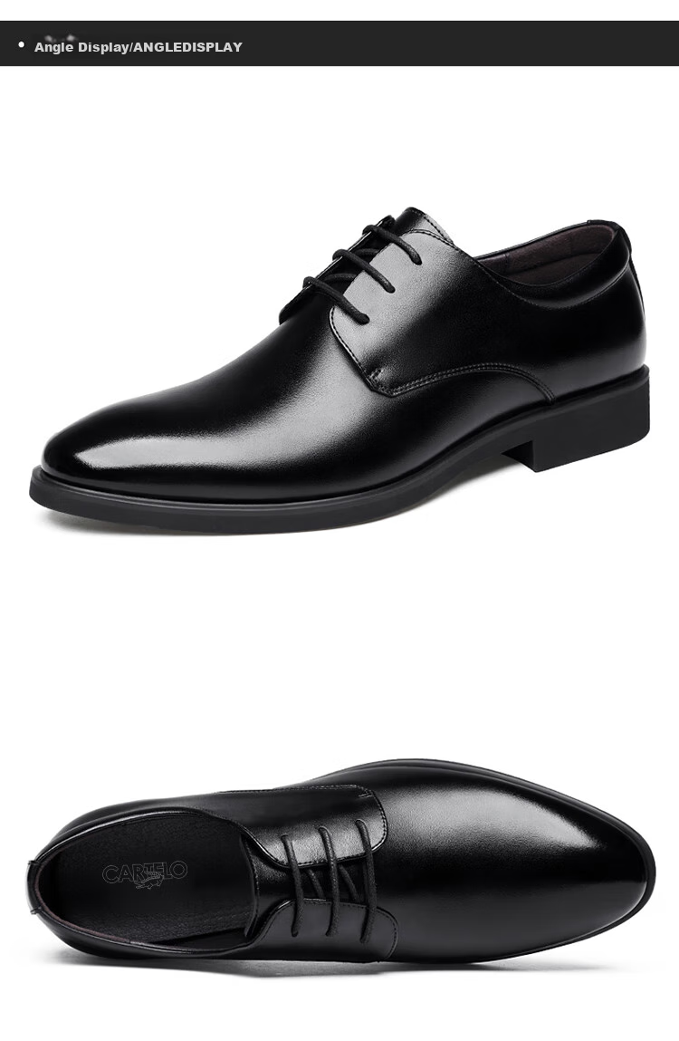 CARTELO Suede Leather Shoes for Men, Business Low-Top Formal Shoes, Men's Professional Office Leather Shoes 9273 Black Size 40 20