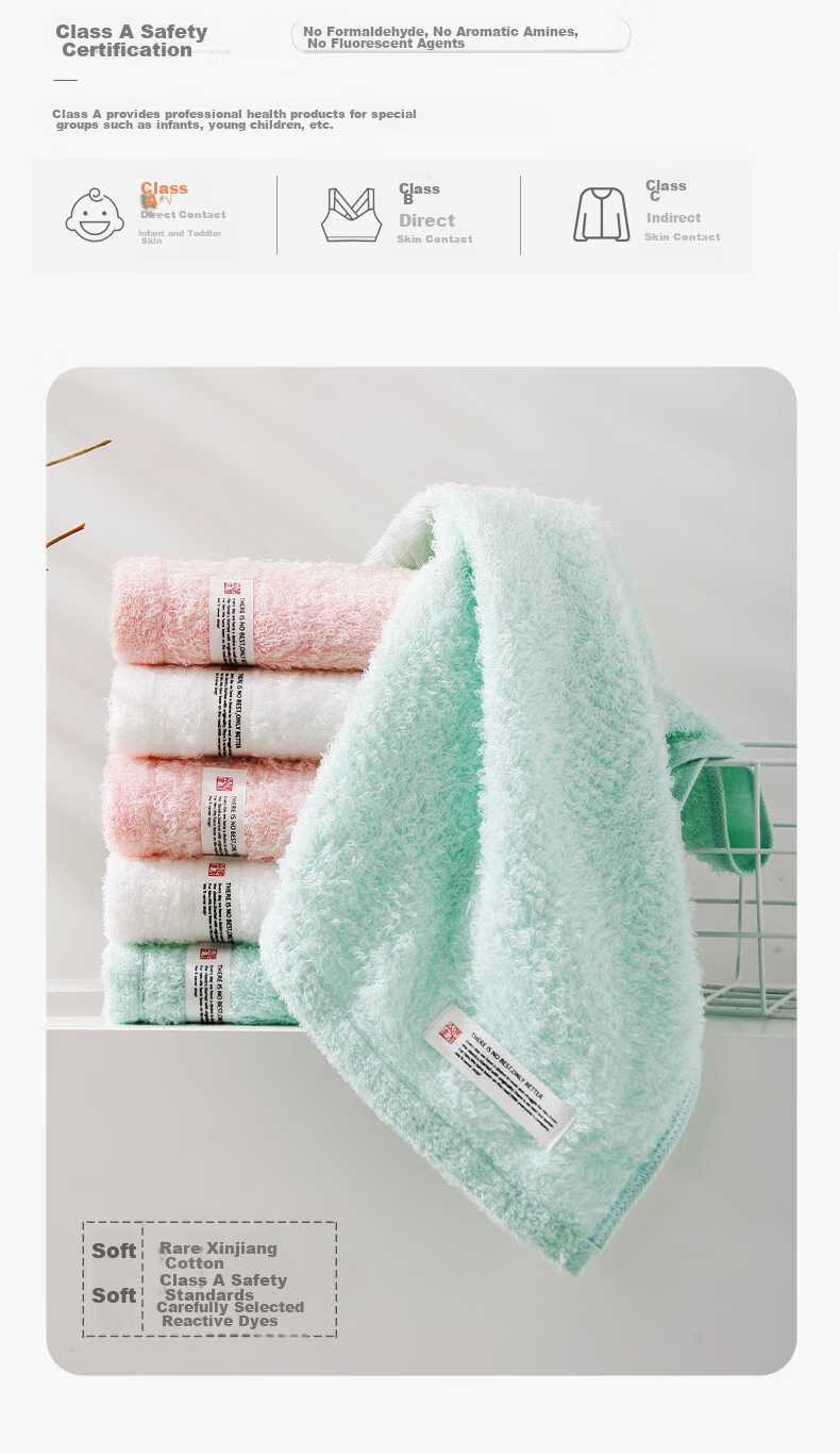 KING SHORE Towel, 100% Pure Cotton Face Towel, All-Cotton 60s High-Count Combed Cotton, Class A Sports Towel, 3 Pieces 7