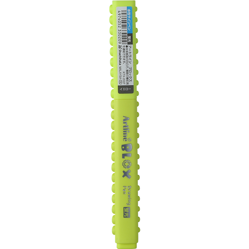 [Back to School Essential] Shachihata BLOX Series Connectable Candy Markers for Exams And Highlighting, Water-Based Pens, Fluorescent Pens, 0.4mm, Fluorescent Yellow, KTX-200F