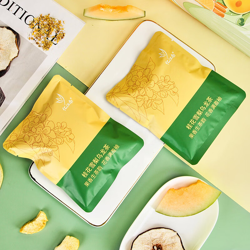 忆江南花草茶 桂花雪梨乌龙茶120g 水果茶哈密瓜黄桃蜜桃花果茶养生茶包