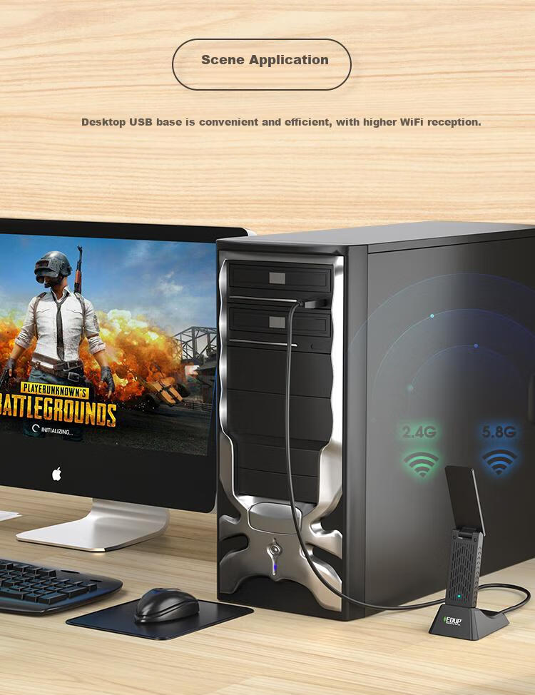 EDUP 1900Mbps High-Power Gaming USB3.0 Dual-Band Wireless Network Adapter - Night Eagle Signal Booster Desktop Computer Laptop WIFI Receiver EP-AC1675 16
