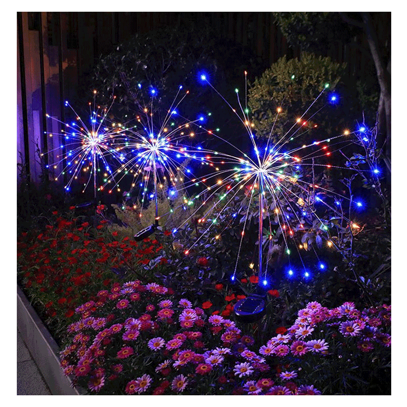 Yupinfengmao, Dandelion Solar Colorful Lights, Ambient Lights, Fireworks Lights, Outdoor Waterproof Lawn Illumination Lights, Garden Decorations