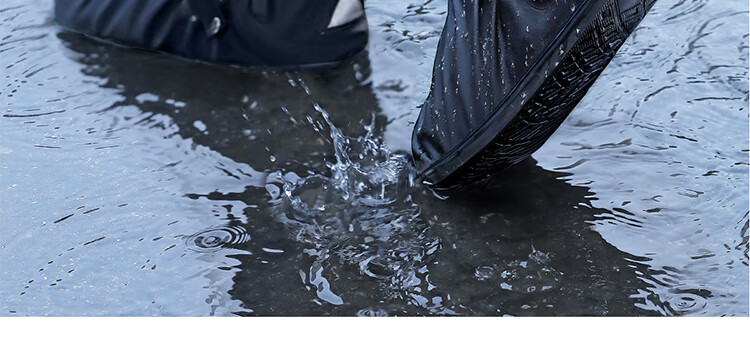 BWNK High Tube Rain Boot Covers Hiking Thickened Non-Slip Sandproof Foot Covers Outdoor Portable Unisex Rain Boots M Size Black 19