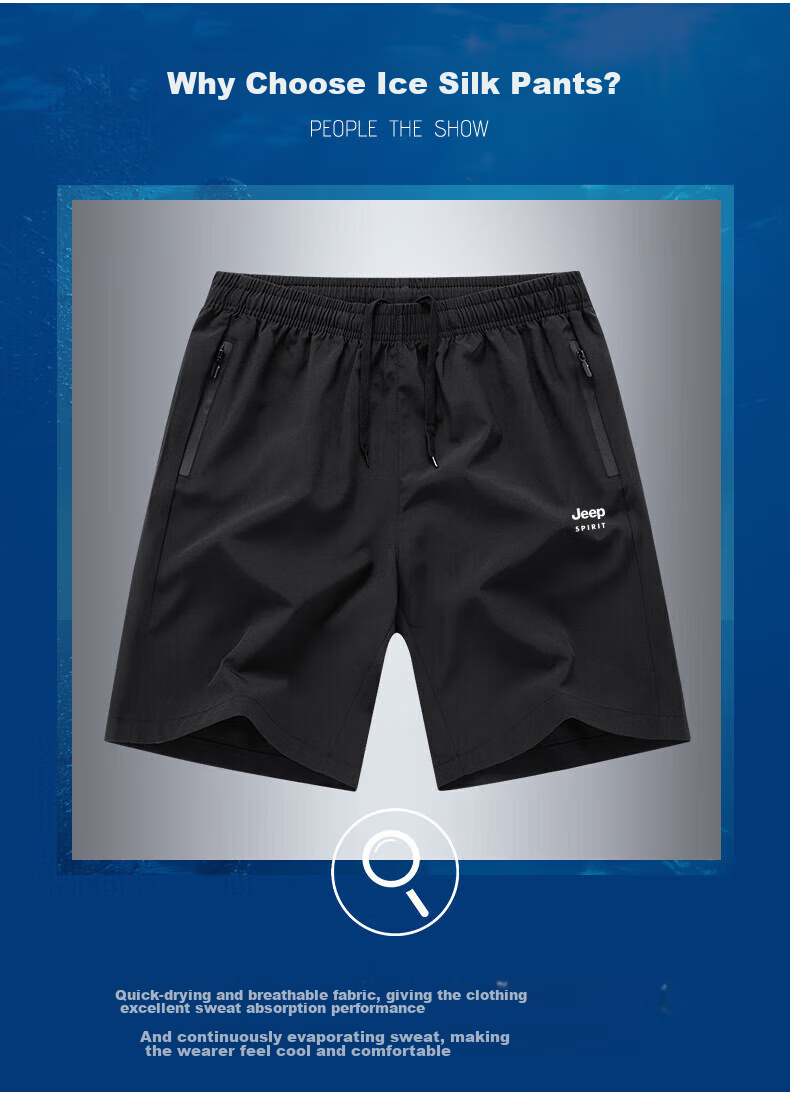 JEEP Men's Sports Shorts, Summer Simple Versatile Casual Shorts, HX9917 Dark Blue L 5