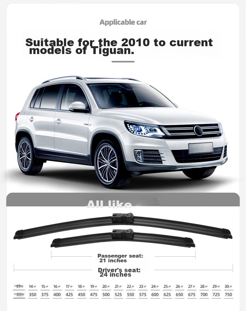 Deyun Volkswagen Tiguan Windshield Wiper Blades for Shanghai 2015 Model, 2015 Original Factory, Post-2013 Boneless, 2014 Front Windshield Wipers 4