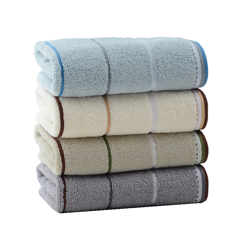 Grace Antibacterial Towels, Set of 4, Pure Cotton, Highly Absorbent, Striped Face And Bath Towels, 72*34cm, 90g/piece