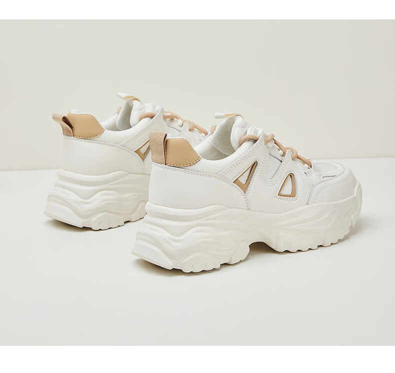 DAPHNE Women's Dad Shoes, Versatile Casual Shoes, Height-Increasing Slimming Low-Top Sneakers, 4623101044, Milk Tea Color, Size 36 16