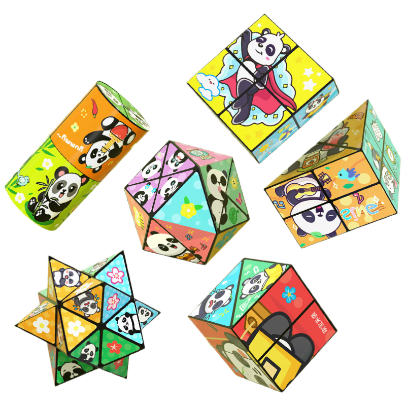 Lankupa Panda Transformable Infinite Cube 3D Building Blocks Educational Toy for Girls Aged 3-6, Mid-Autumn Festival Gift