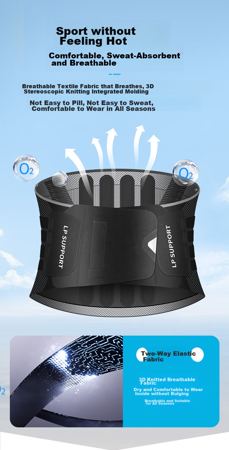 LP Waist Support Belt for Lumbar Disc Herniation, Muscle Strain, Sports Fitness, Badminton, Basketball, Waist Trimming And Protection Gear 11