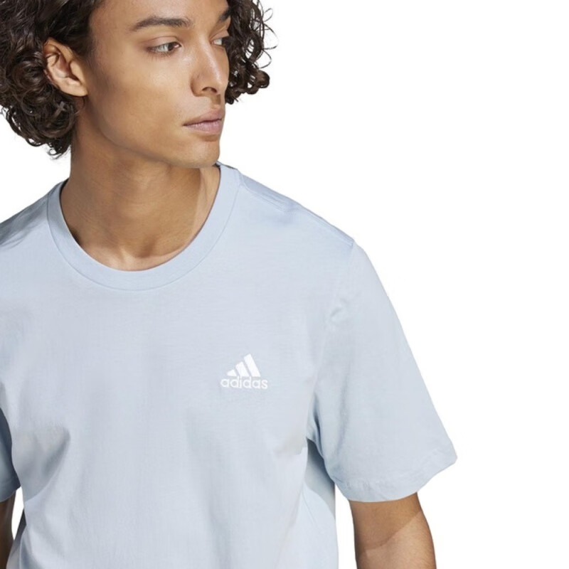 Adidas Men's Pure Cotton Casual Round Neck Short-Sleeve Sports T-Shirt IC9282, Black, A/XL Size 15
