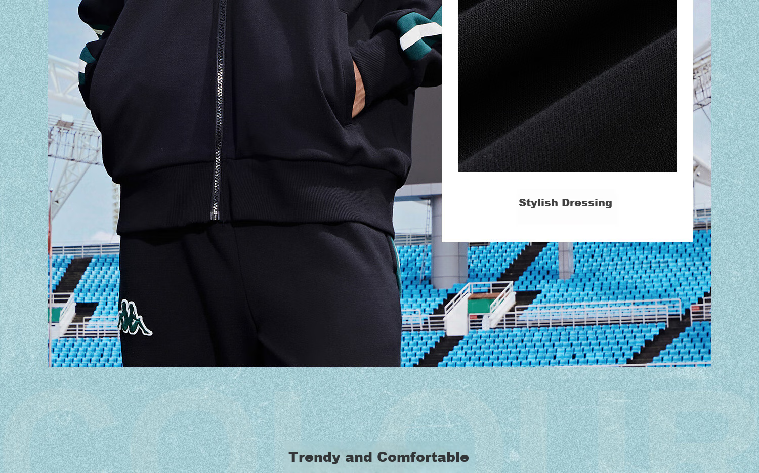 Kappa Back-To Spring And Autumn 2026 New Sports Jacket for Men, Casual Color-Block Knit Cardigan for Women K0E52WK01D 10