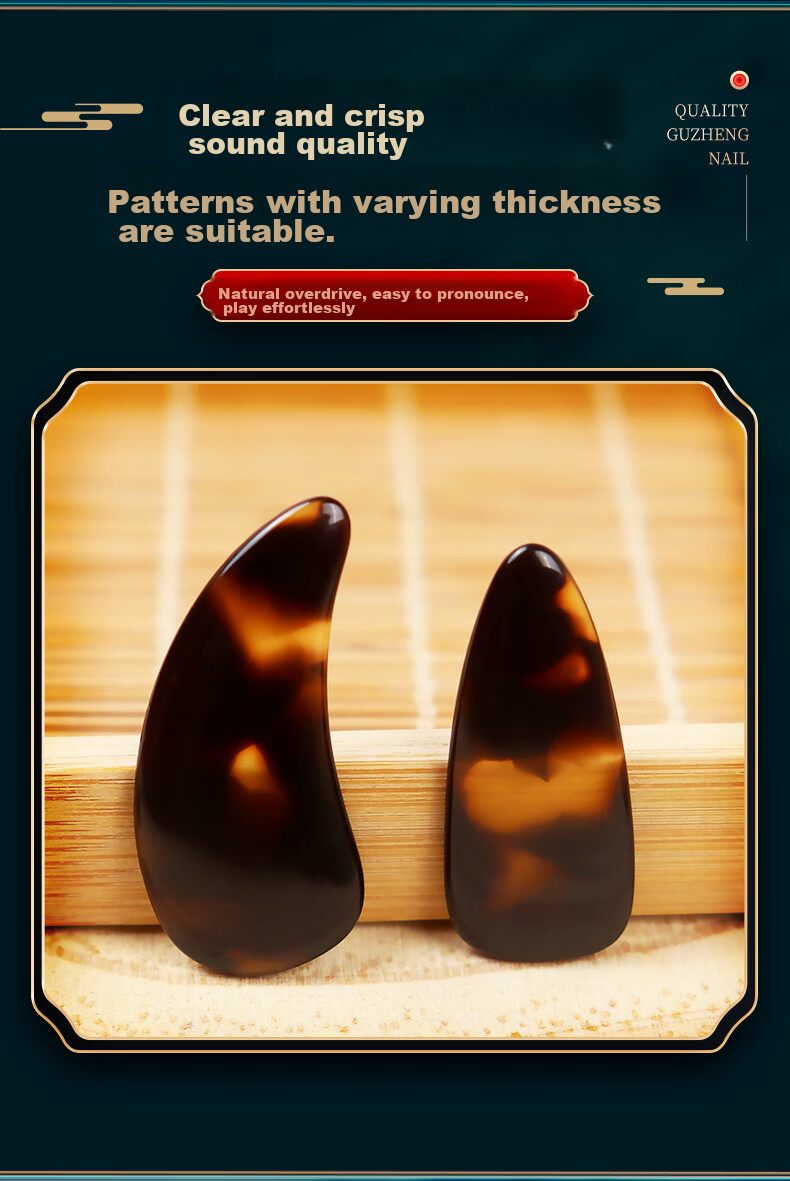 Asasi Guzheng Fingernails, Professional Performance Style, for Children And Adults, Beginner Fingernail Pieces, 8 Pieces, Large Size 6