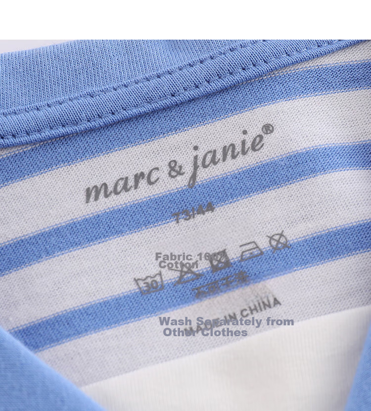 MARC&JANIE Kids Summer Girls Navy Striped Dress 550505 13