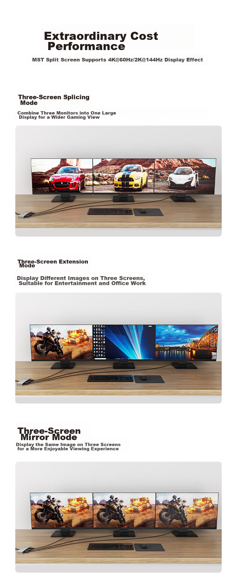 BIAZE DP to HDMI One-To Converter Docking Station, 4K 60Hz, Supports Multi-Screen Extension And Copying Function, for Desktop Graphics Card, Laptop, TV, Monitor 11
