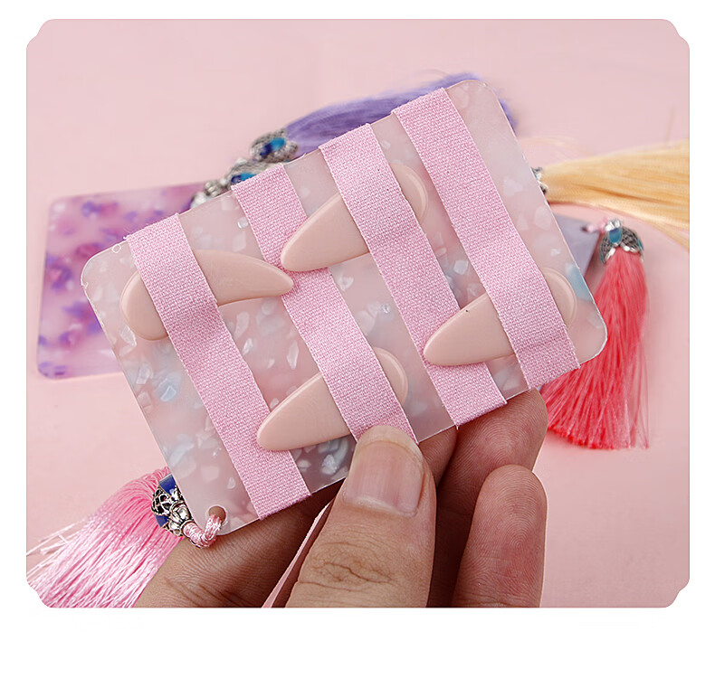 Maneryuepu Guzheng Fingernail Storage Board, Pipa Nail Board, Nail Wrapping Board, Nail Wrap Card, Adhesive Tape Accessories, 2 Pieces Per Pack 18