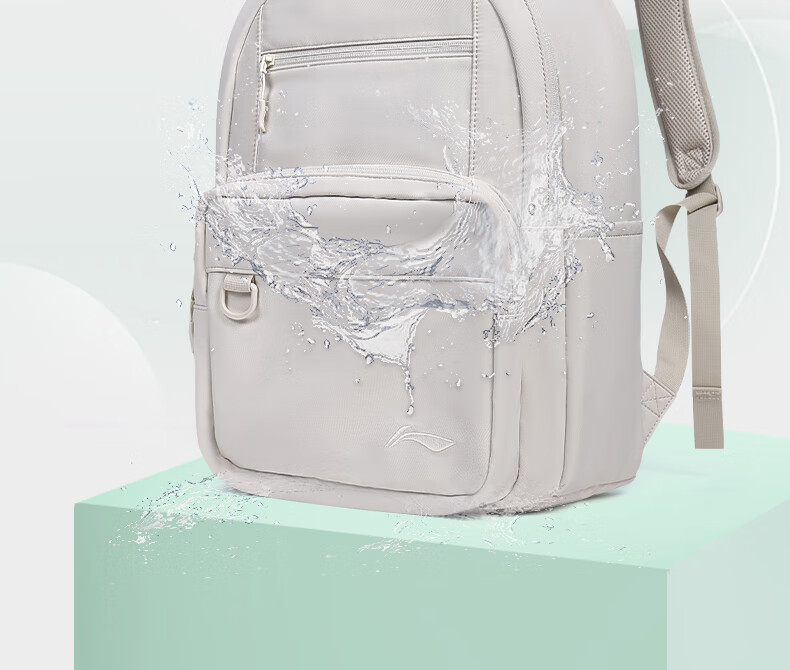 Li-Ning Backpack, Men's Shoulder Bag, Middle School Student Backpack, Travel Bag, High School Large Capacity Laptop Bag, Women's Hiking Backpack, Gray 10