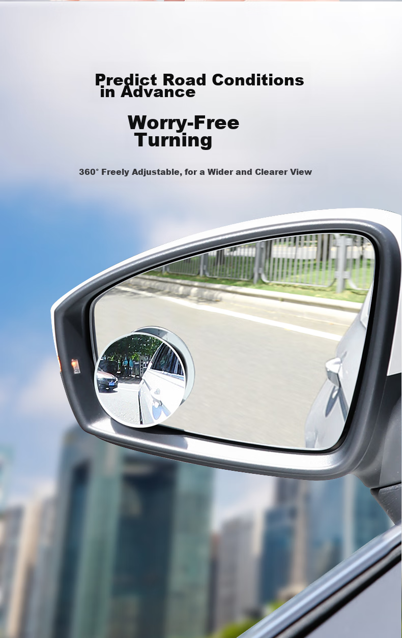 KOOLIFE Car Rearview Mirror Small Round Mirror, Reversing Mirror, Car Auxiliary Blind Spot Assist Wide-Angle Reflective Mirror, Small Round Mirror, Reversing Aid, High-Definition, Rainproof, 360-Degree Adjustable 9