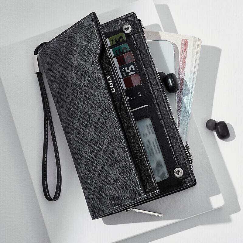 GOLF Men's Multi-Card Holder Clutch, Anti-Theft Wallet, Long Bifold Purse for Men's Driver's License And Cash