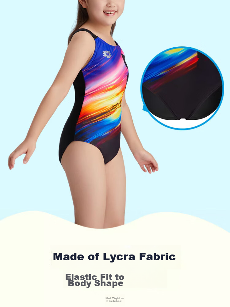 Arena Children's Sleeveless Triangle Swimsuit, for Older Girls, Elastic Comfortable Quick-Dry TSF4040 Blue 150 6