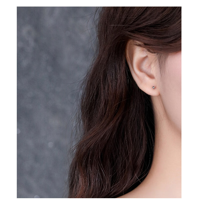 Dijing 999 Sterling Silver Stud Earrings for Women, Ear Hole Jewelry Gift Box, One Week Earrings, Ear Bone Studs, Simple And Elegant Set Box Earrings 2