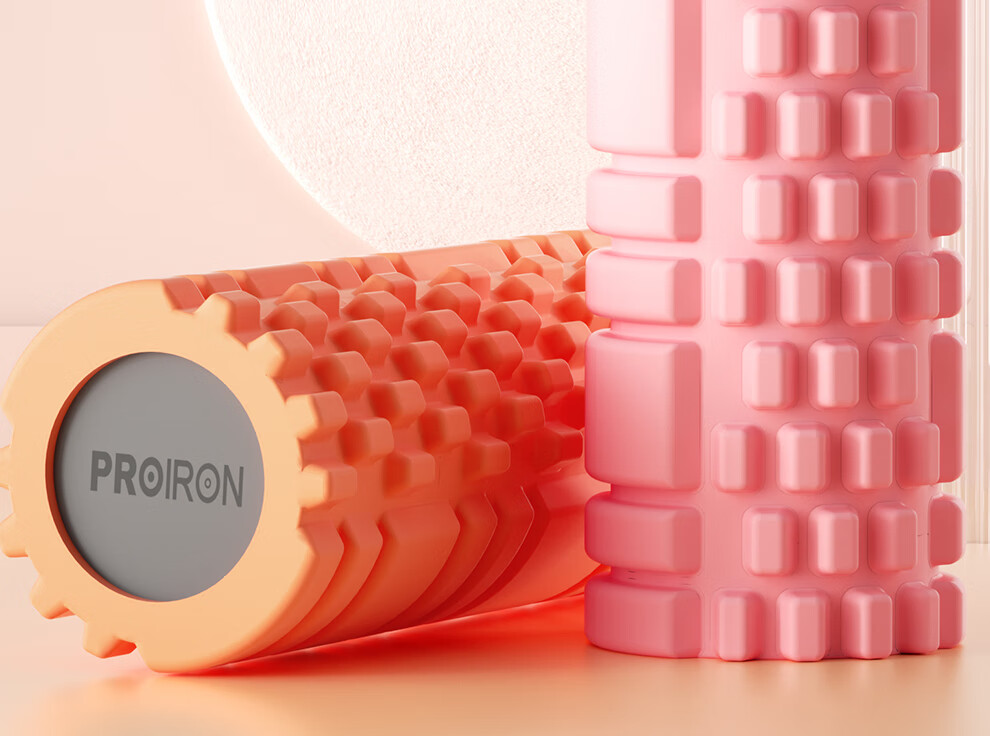 PROIRON Puli'ai Yoga Column Foam Roller Muscle Relaxation Solid Massage Stick Calf Roller for Beginners, Pink 2