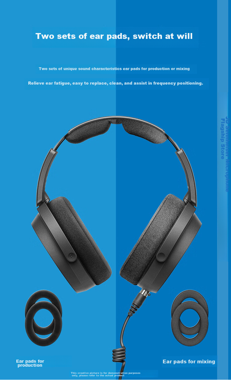 Sennheiser HD480Pro Professional Closed-Back Wired Headphones for Recording Studios, Audio-Video Production, Holiday Gifts, And Over-Ear Headphones 9