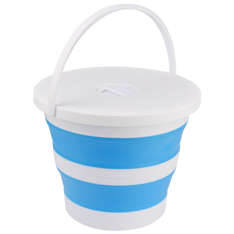 Grsaed Collapsible Water Bucket for Home, Car, Outdoor Fishing, Portable Water Container with Lid, Silicone Water Bucket, 15L, Blue