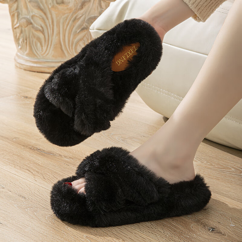 Taxiang Plush Slippers for Autumn And Winter, Warm And Versatile Home Use, Made of Plush Cotton, Model TY229 2