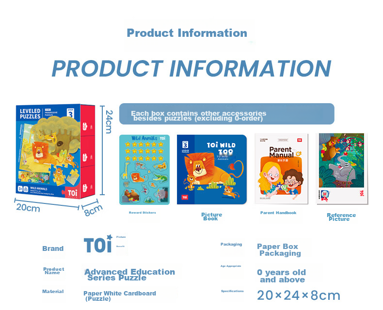 TOI Advanced Early Education Puzzle Toy for Children 3-6 Years Old, Paper-Based Birthday Gift for Boys And Girls, 4-Level Princess Playground 3