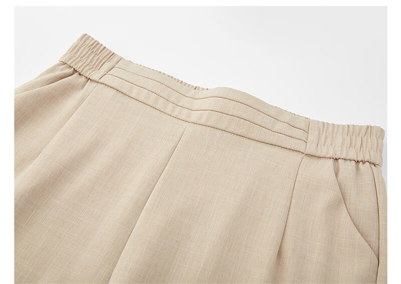 Dme [Commute Thin Nine-Tenths Pants] Summer Slightly Elastic Straight-Leg Elastic Waist Women's Trousers Casual Pants Light Gray S 12