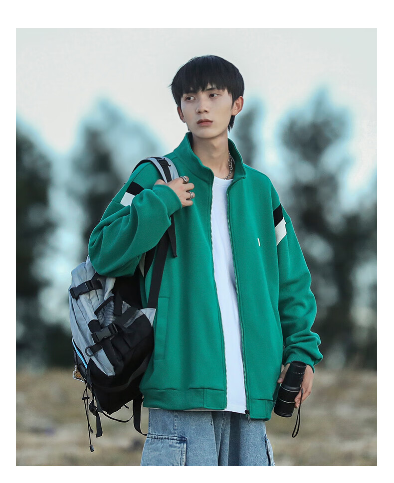 Foss Phil Washed Vintage Denim Jacket Men Spring Autumn Casual Youth Loose Retro Coat Q2481 Vintage Blue M 13